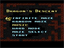 Title screen of Dragon's Descent on the Atari 7800.