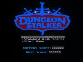 Title screen of Dungeon Stalker on the Atari 7800.
