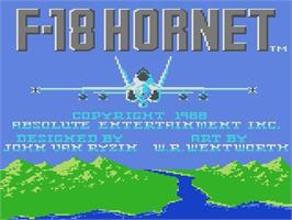 Title screen of F-18 Hornet on the Atari 7800.