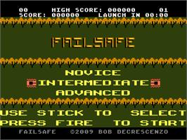 Title screen of Failsafe on the Atari 7800.