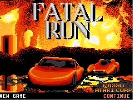 Title screen of Fatal Run on the Atari 7800.