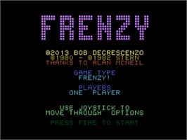 Title screen of Frenzy on the Atari 7800.
