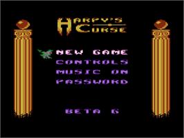 Title screen of Harpy's Curse on the Atari 7800.