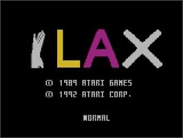 Title screen of Klax on the Atari 7800.