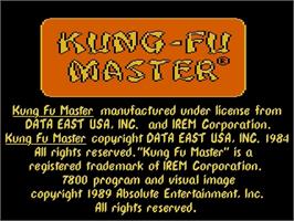 Title screen of Kung-Fu Master on the Atari 7800.