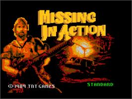 Title screen of Missing In Action on the Atari 7800.