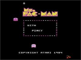 Title screen of Ms. Pac-Man on the Atari 7800.