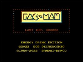 Title screen of Pac-Man - Energy Drink Edition on the Atari 7800.