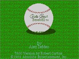 Title screen of Pete Rose Baseball on the Atari 7800.