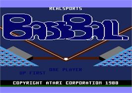 Title screen of Peter Rose Baseball on the Atari 7800.