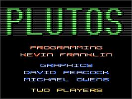 Title screen of Plutos on the Atari 7800.