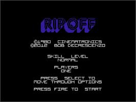 Title screen of Rip-Off on the Atari 7800.