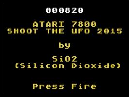 Title screen of Shoot The UFO 2015 on the Atari 7800.