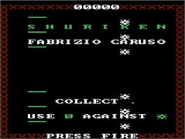 Title screen of Shuriken on the Atari 7800.