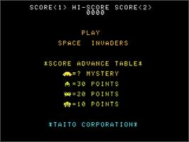 Title screen of Space Invaders 7800 on the Atari 7800.