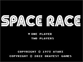 Title screen of Space Race on the Atari 7800.