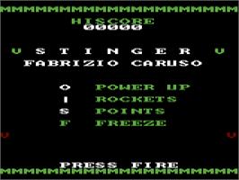 Title screen of Stinger on the Atari 7800.