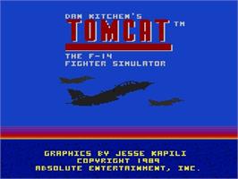 Title screen of Tomcat - The F-14 Fighter Simulator on the Atari 7800.