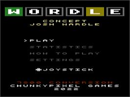 Title screen of Wordle on the Atari 7800.