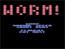 Title screen of Worm! on the Atari 7800.