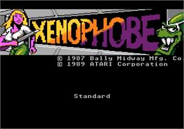 Title screen of Xenophobe on the Atari 7800.