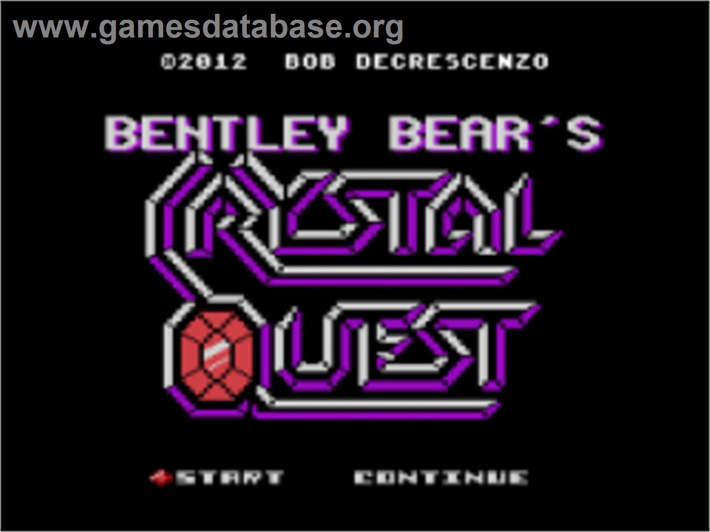 Bentley Bear's Crystal Quest - Atari 7800 - Artwork - Title Screen