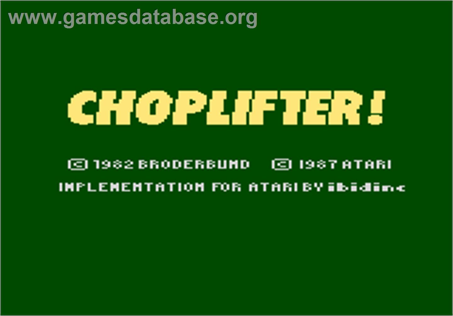 Choplifter - Atari 7800 - Artwork - Title Screen