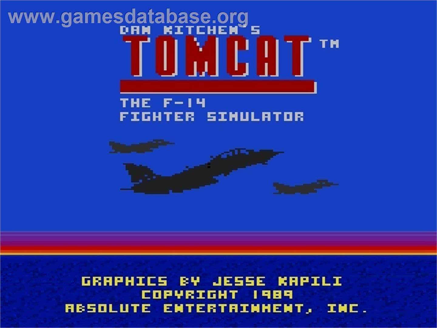 Dan Kitchen's Tomcat: The F-14 Fighter Simulator - Atari 7800 - Artwork - Title Screen