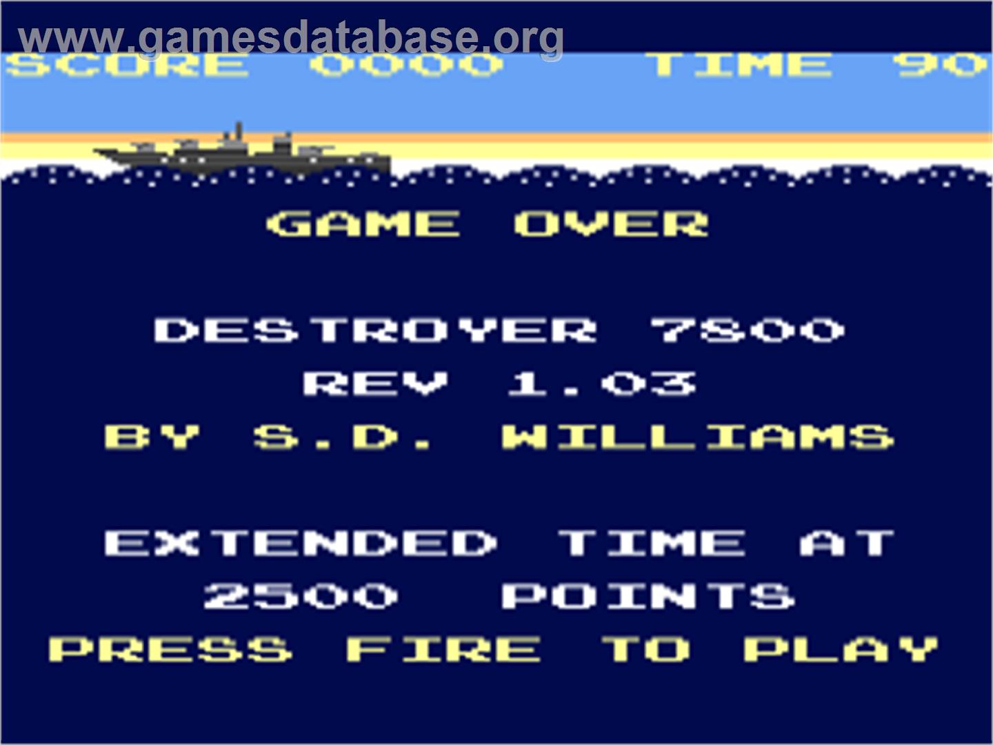 Destroyer 7800 - Atari 7800 - Artwork - Title Screen