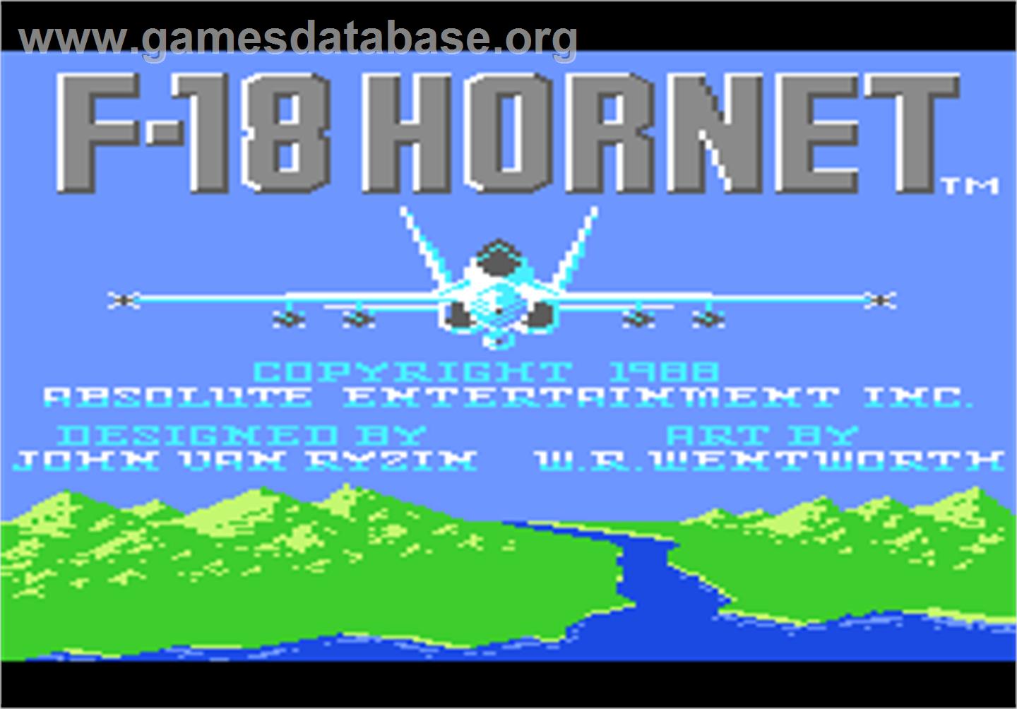 F-18 Hornet - Atari 7800 - Artwork - Title Screen