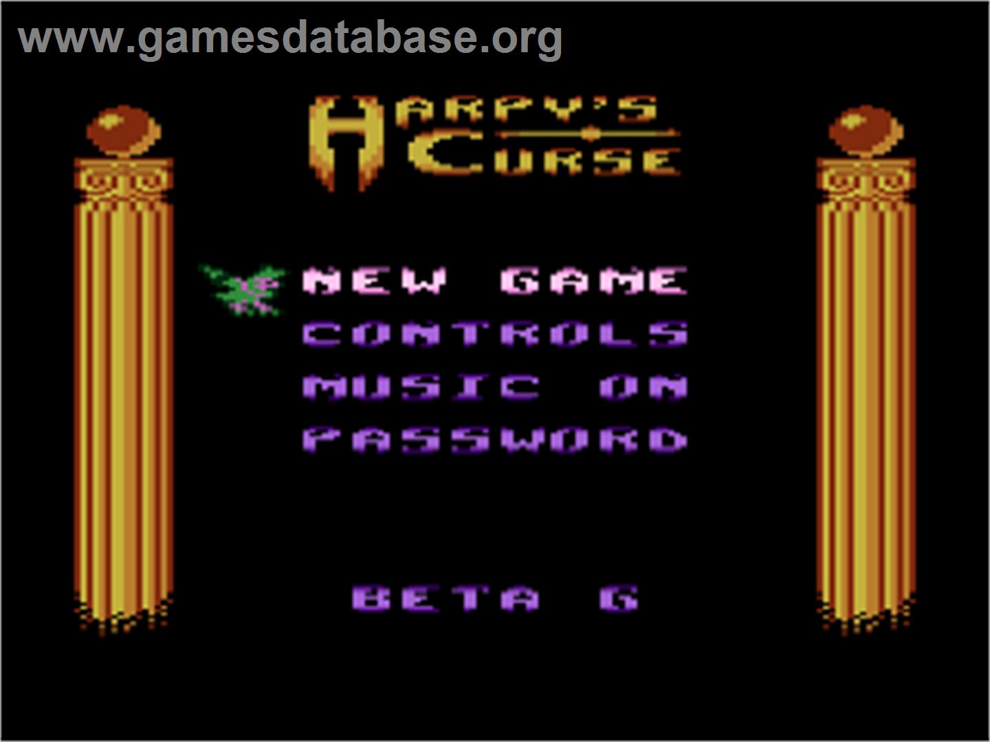 Harpy's Curse - Atari 7800 - Artwork - Title Screen