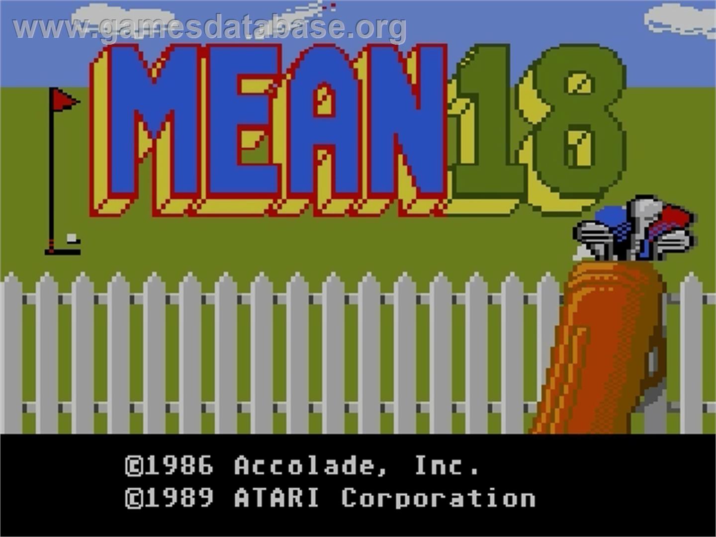 Mean 18 - Atari 7800 - Artwork - Title Screen