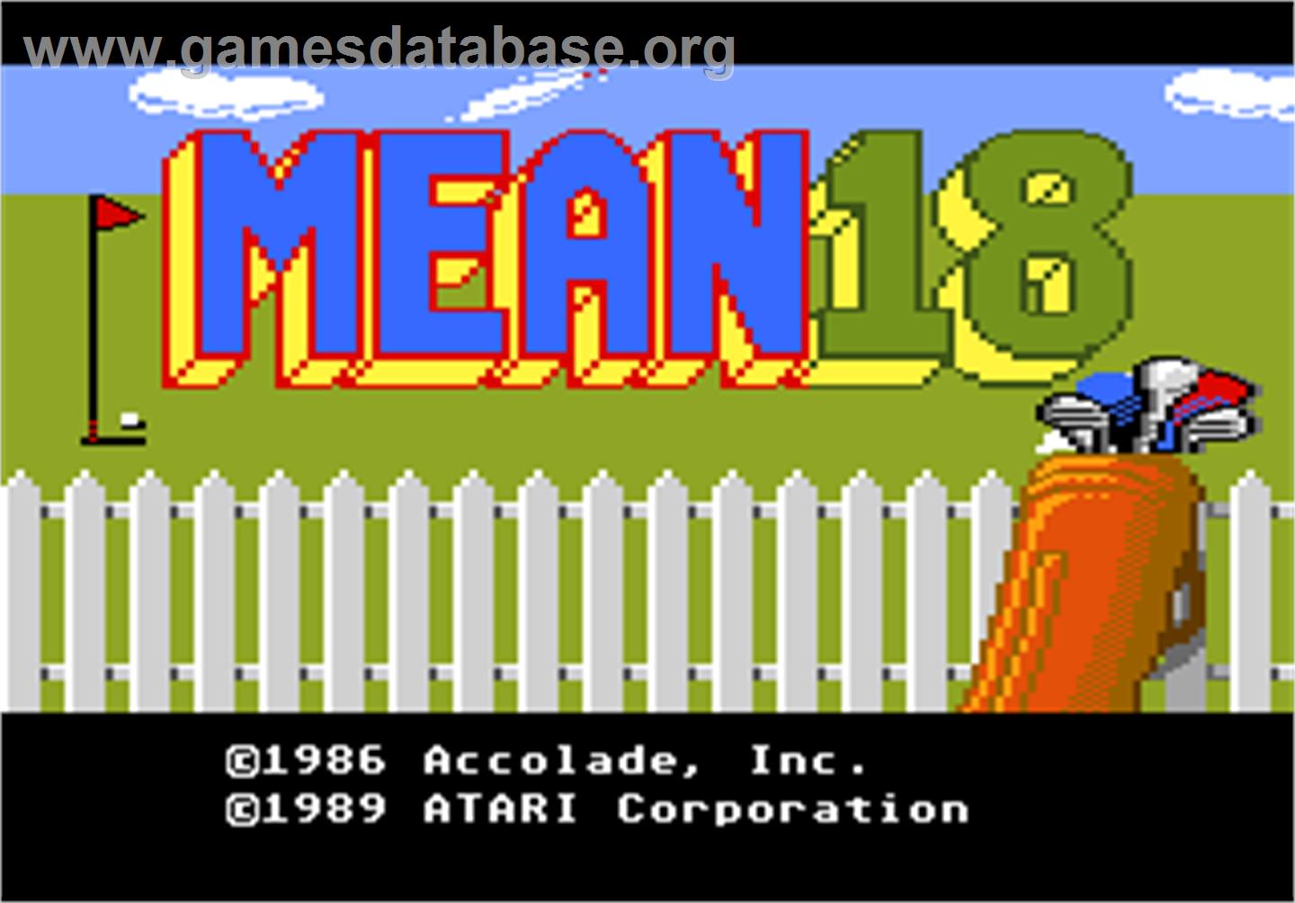 Mean 18 Golf - Atari 7800 - Artwork - Title Screen