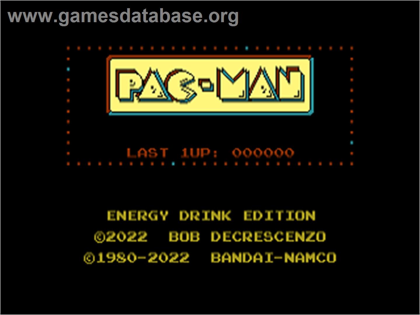 Pac-Man - Energy Drink Edition - Atari 7800 - Artwork - Title Screen