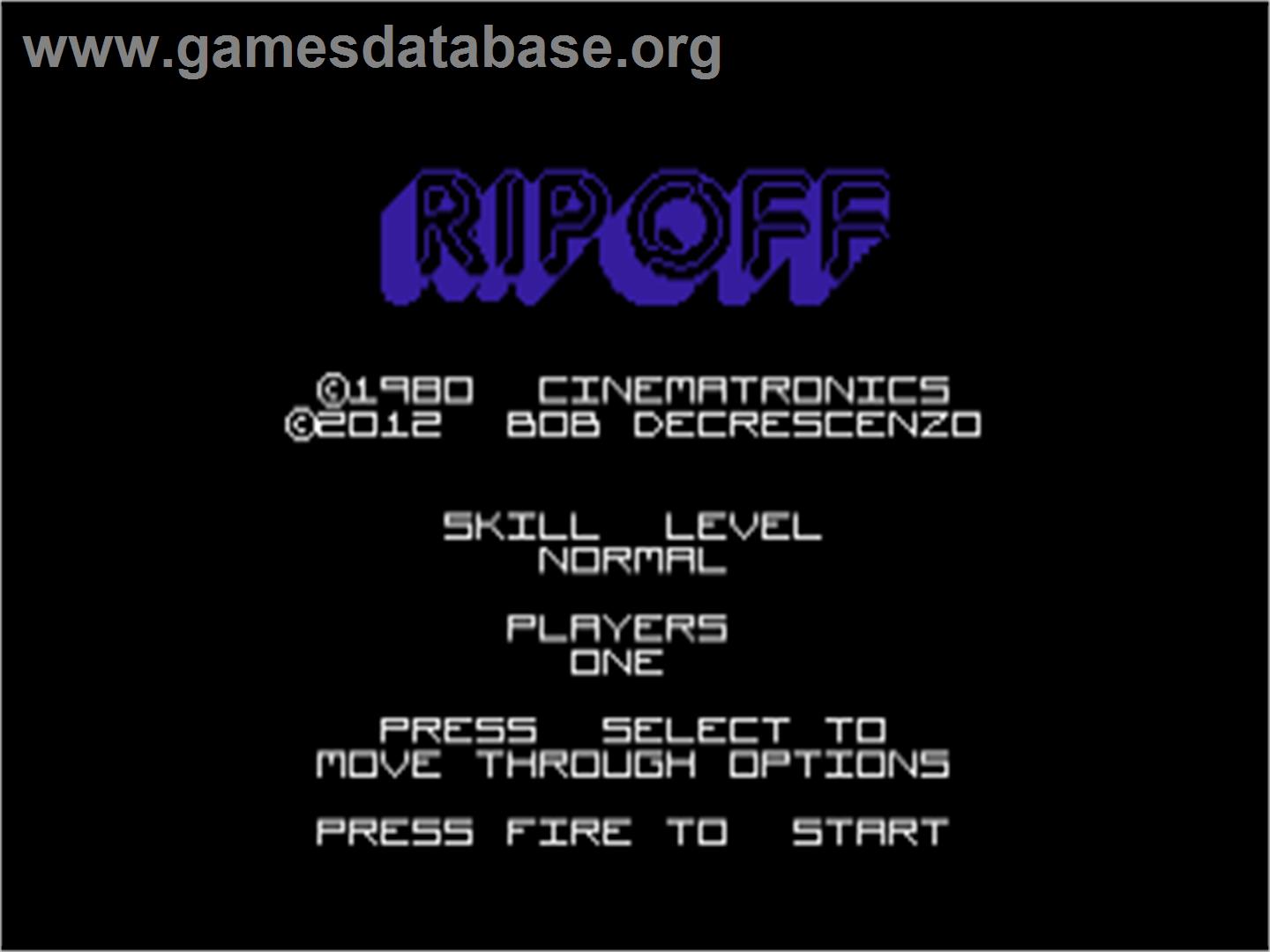 Rip-Off - Atari 7800 - Artwork - Title Screen