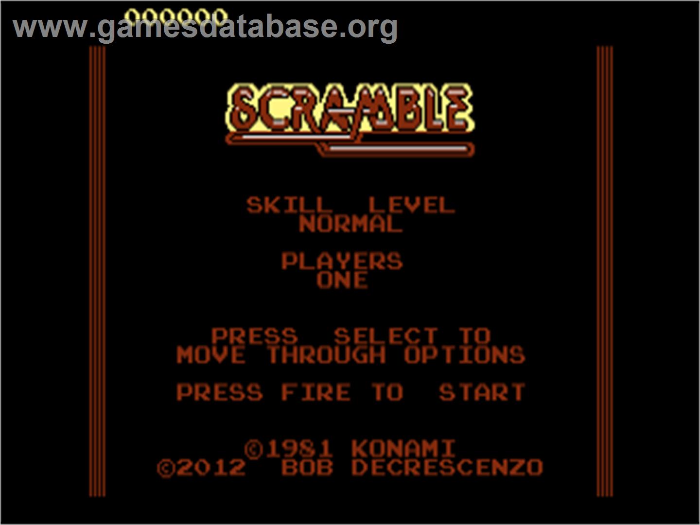 Scramble - Atari 7800 - Artwork - Title Screen