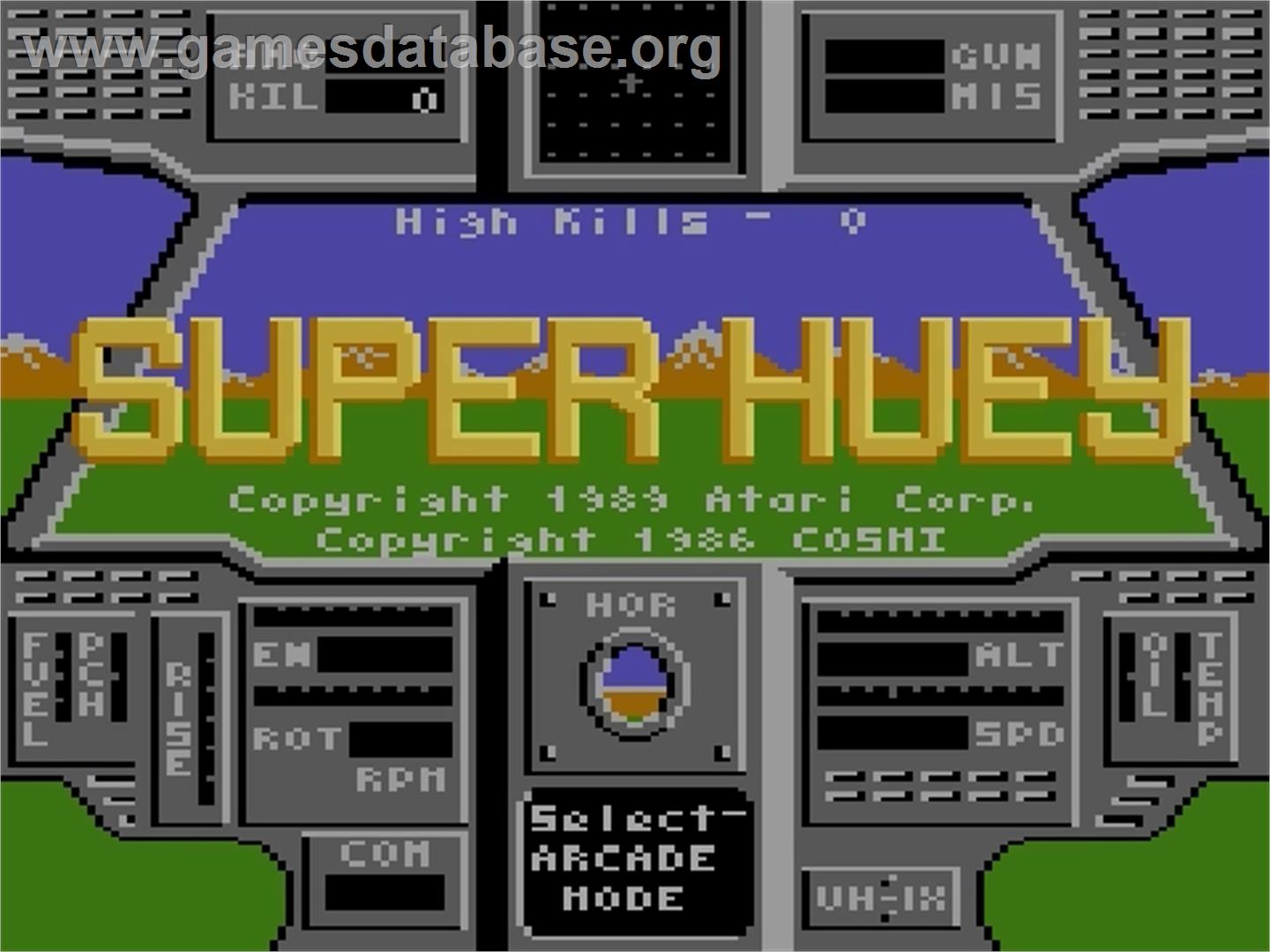 Super Huey UH-IX - Atari 7800 - Artwork - Title Screen