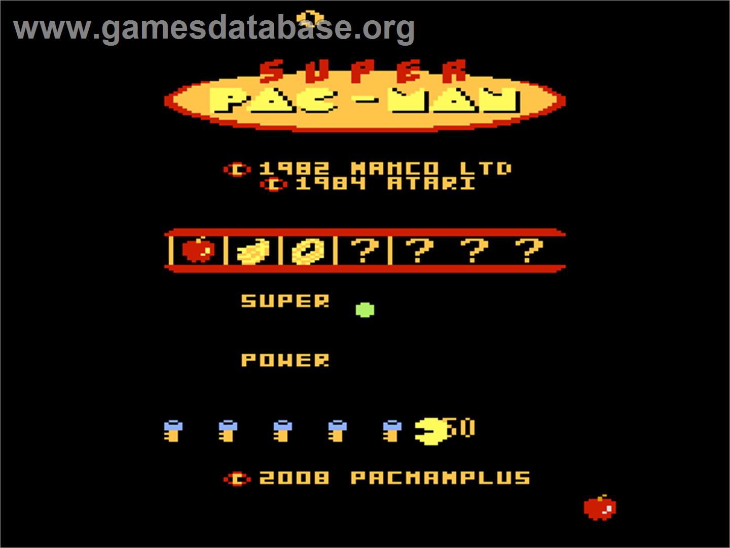 Super Pac-Man - Atari 7800 - Artwork - Title Screen