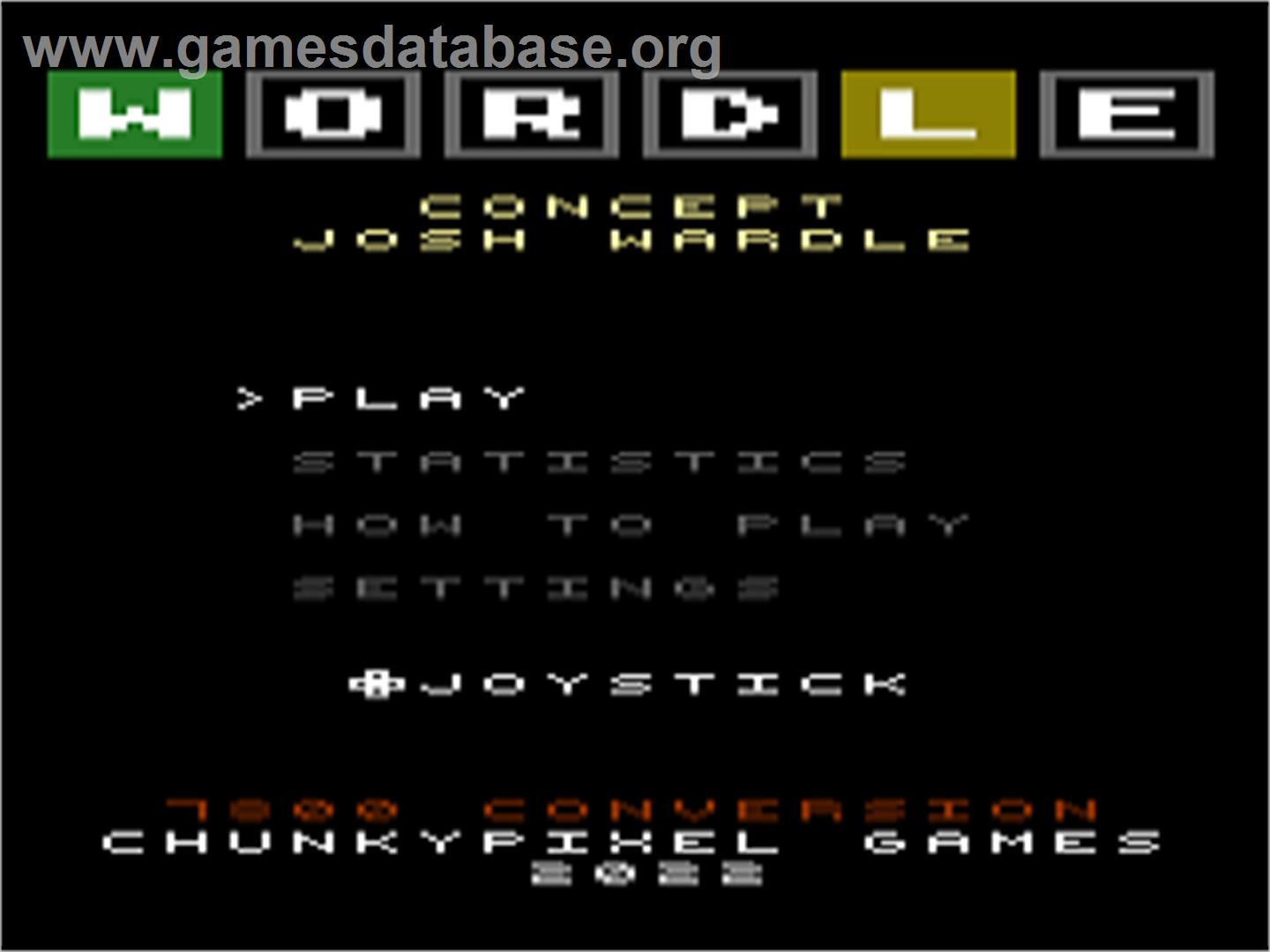 Wordle - Atari 7800 - Artwork - Title Screen