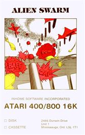 Box cover for Alien Swarm on the Atari 8-bit.