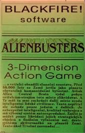 Box cover for Alienbusters on the Atari 8-bit.
