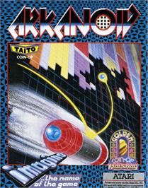 Box cover for Arkanoid on the Atari 8-bit.