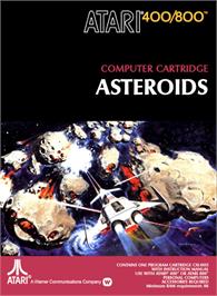 Box cover for Asteroids on the Atari 8-bit.