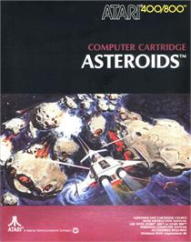 Box cover for Asteroids on the Atari 8-bit.