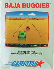 Box cover for Baja Buggies on the Atari 8-bit.