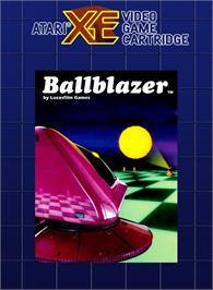 Box cover for Ballblazer on the Atari 8-bit.