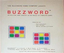 Box cover for Buzzword on the Atari 8-bit.
