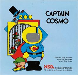 Box cover for Captain Cosmo on the Atari 8-bit.