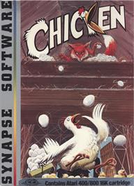 Box cover for Chicken on the Atari 8-bit.
