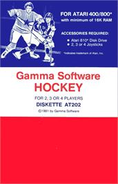 Box cover for Hockey on the Atari 8-bit.